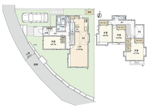 たちばな台1丁目 戸建 間取図(平面図) たちばな台1丁目 戸建 間取図(平面図)
