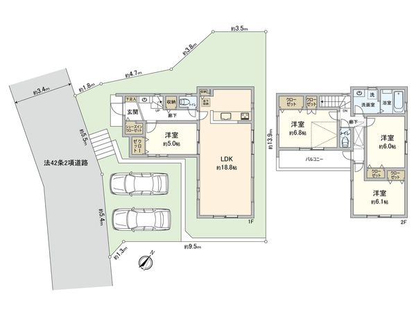 奈良町新築戸建 間取図(平面図) 奈良町新築戸建 間取図(平面図)