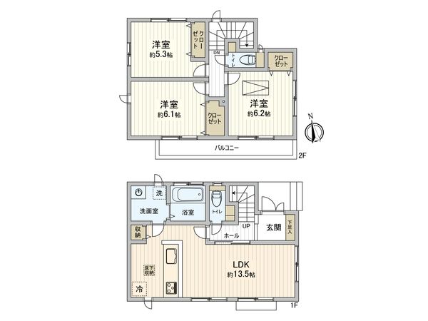 青葉区桂台2丁目戸建 間取図(平面図) 青葉区桂台2丁目戸建 間取図(平面図)
