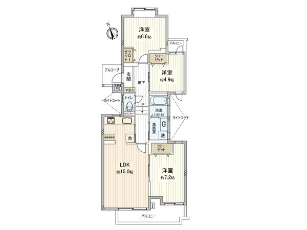 コートヒルズ青葉台 C棟 間取図(平面図) コートヒルズ青葉台 C棟 間取図(平面図)