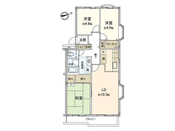 サンマンション青葉台 間取図(平面図) サンマンション青葉台 間取図(平面図)
