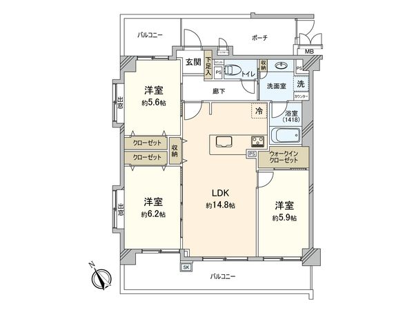 ヴェルビュ青葉台ブラオ 間取図(平面図) 間取図(平面図)