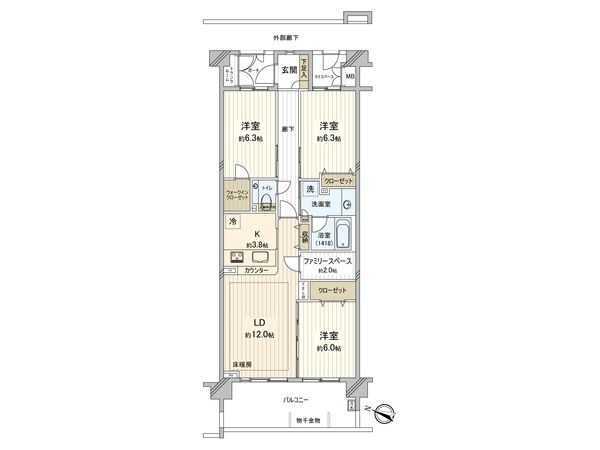 コスモヒルズ宮崎台 間取図(平面図) 間取図(平面図)