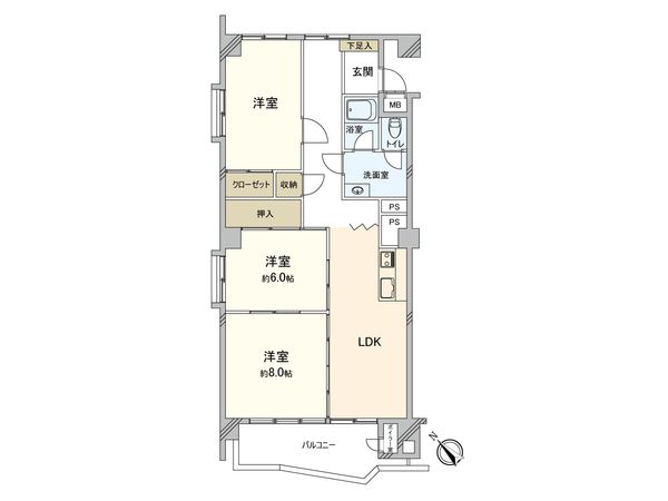 藤が丘マンション 間取図(平面図)