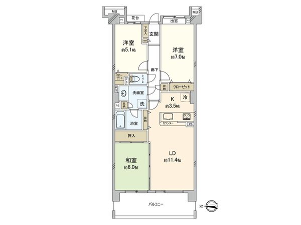 コスモ青葉台シエル・ヴェール 弐番館 間取図(平面図) 間取図(平面図)