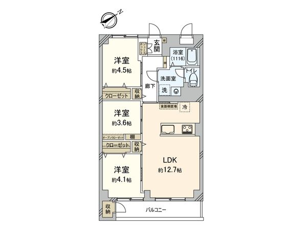 しらとり台住宅 2号棟 間取図(平面図)