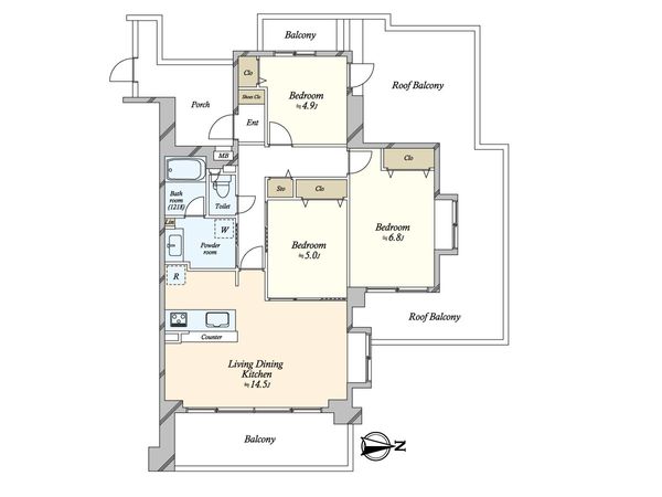 サンヴェール市が尾 間取図(平面図)