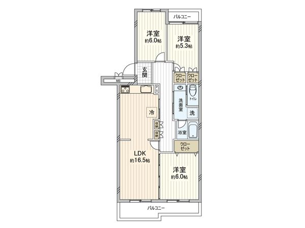 グリーンヒル鴨志田西団地 1号棟 間取図(平面図) 間取図(平面図)