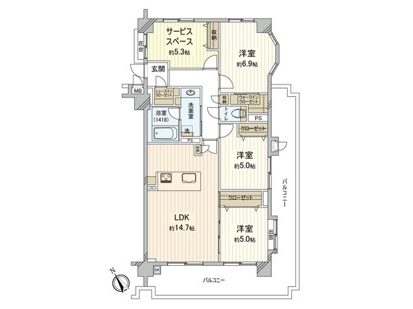 グランヴェルビュ青葉台 間取図(平面図) グランヴェルビュ青葉台 間取図(平面図)
