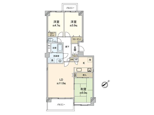 クリエール藤が丘 A館 間取図(平面図)