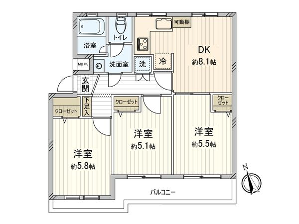 青葉台マンション B棟 間取図(平面図) 青葉台マンション B棟 間取図(平面図)
