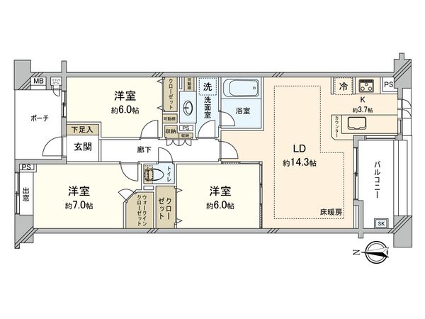 グランソルシオン藤が丘 間取図(平面図) 間取図(平面図)