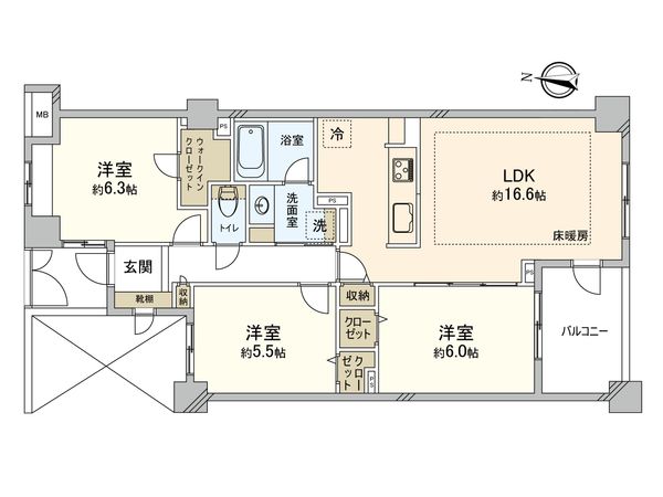 ヒルハイツ藤が丘 壱番館 間取図(平面図)
