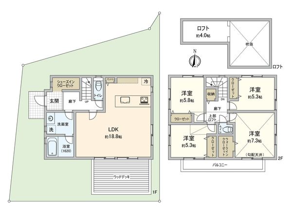 港北区篠原台町(土地) 建物プラン例 (間取り図) 港北区篠原台町(土地) 建物プラン例 (間取り図)
