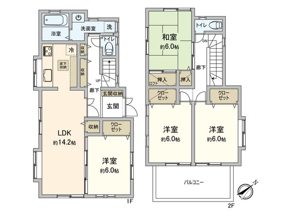 神奈川区松見町3丁目(戸建) 間取図(平面図) 間取図(平面図)