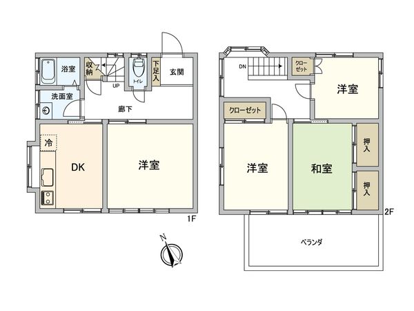 港北区師岡町(戸建) 間取図(平面図) 港北区師岡町(戸建) 間取図(平面図)