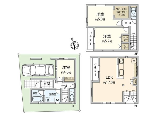 神奈川区西寺尾1丁目(A棟) 間取図(平面図)