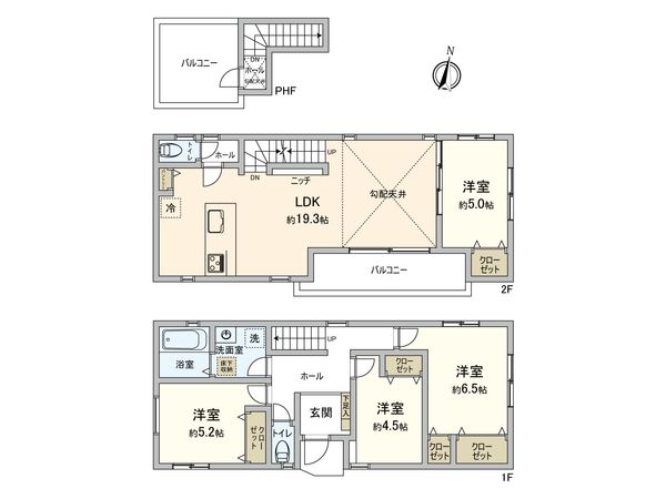 港北区富士塚2丁目(新築戸建) 間取図(平面図)