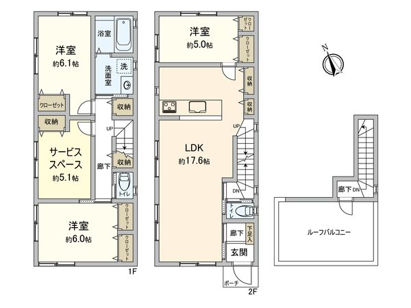 港北区富士塚1丁目(戸建) 間取図(平面図) 港北区富士塚1丁目(戸建) 間取図(平面図)