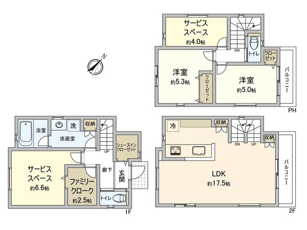 神奈川区松見町4丁目(新築戸建)B号棟 間取図(平面図) 神奈川区松見町4丁目(新築戸建)B号棟 間取図(平面図)