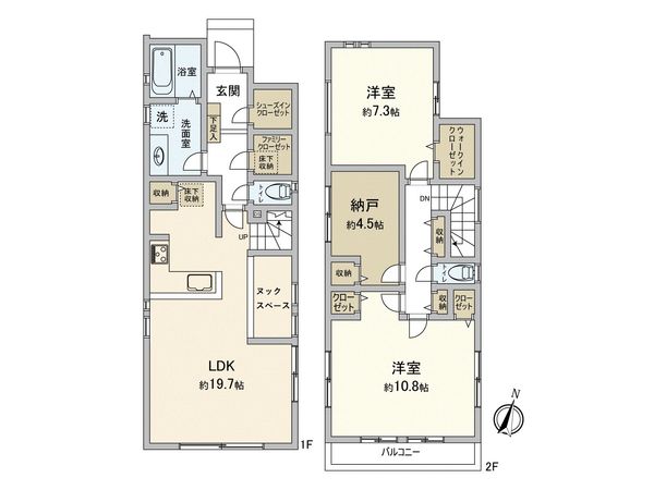 港北区篠原東2丁目(新築戸建)1号棟 間取図(平面図) 港北区篠原東2丁目(新築戸建)1号棟 間取図(平面図)