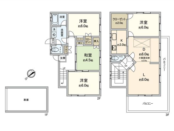 港北区菊名5丁目(戸建) 間取図(平面図)