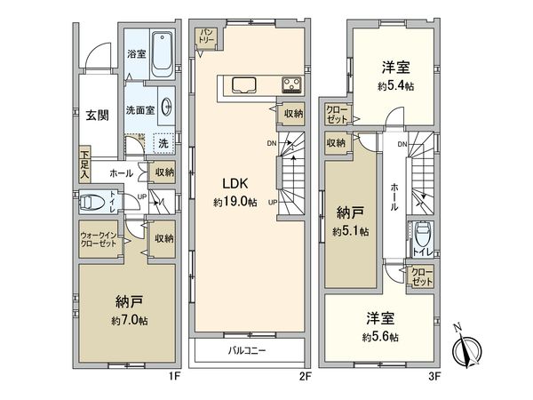 港北区菊名3丁目(新築戸建)4号棟 間取図(平面図) 港北区菊名3丁目(新築戸建)4号棟 間取図(平面図)