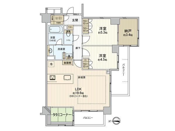 セルアージュ横濱大口リュミエール 間取図(平面図)