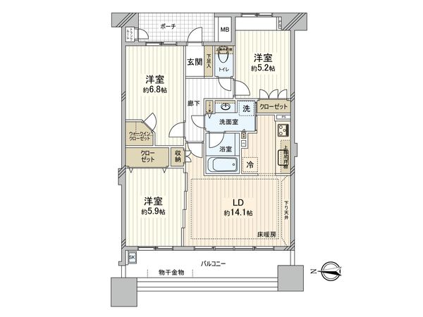 プラウド大倉山 間取図(平面図) プラウド大倉山 間取図(平面図)