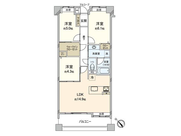 メビウスブレイン菊名ウェルズ 間取図(平面図) 間取図(平面図)