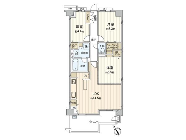 ハイセレサ菊名アクティール 間取図(平面図) 間取図(平面図)