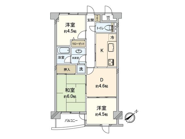 サージュ白楽 間取図(平面図)