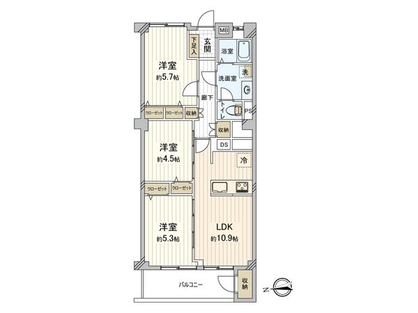 元住吉マンション 間取図(平面図) 間取図(平面図)