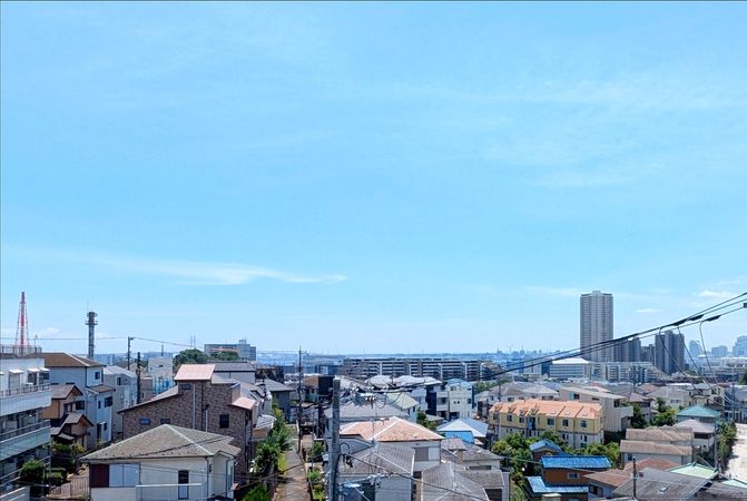 ヒルズ横浜神之木公園 南側バルコニーからの眺望（みなとみらい・横浜港方面）