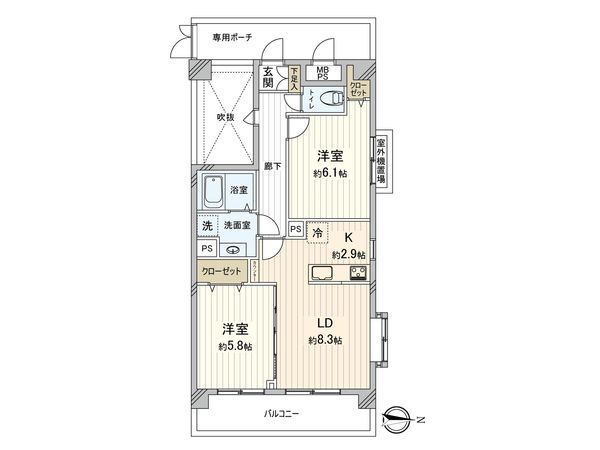 ライオンズガーデン日吉第2 間取図(平面図) ライオンズガーデン日吉第2 間取図(平面図)