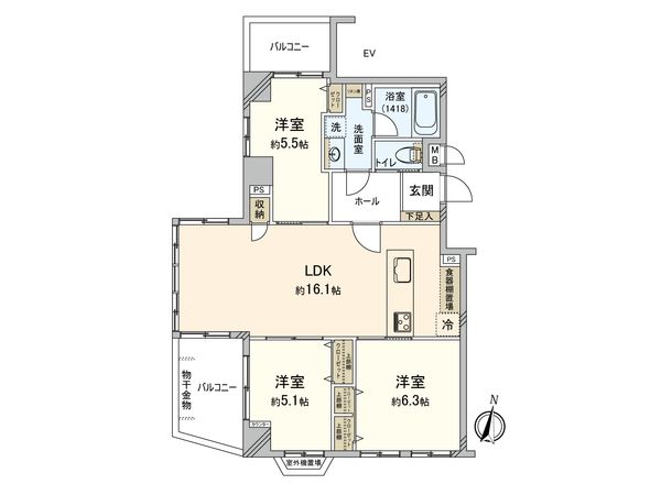 ロワール横浜大口 間取図(平面図)
