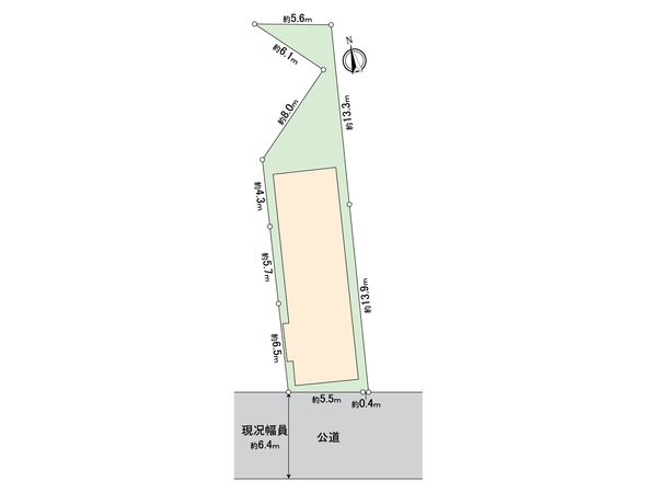 幸区南加瀬2丁目(古家付き土地) 区画図