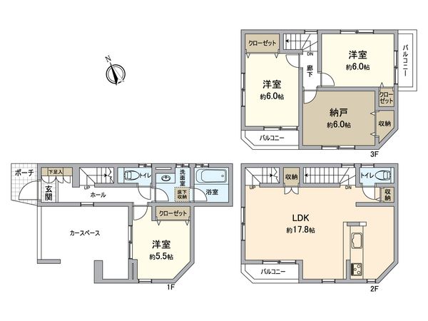 小倉5丁目 戸建 間取図(平面図)