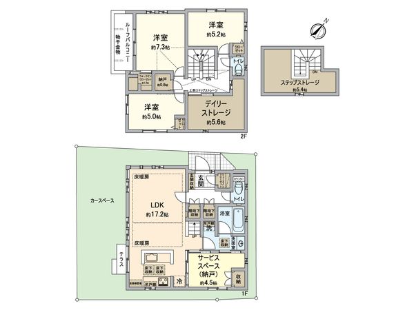 幸区南加瀬1丁目 戸建 間取図(平面図) 間取図(平面図)