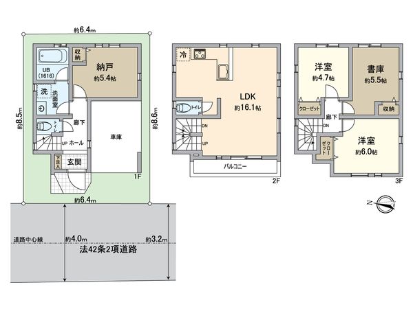 幸区下平間 新築戸建 間取図(平面図)