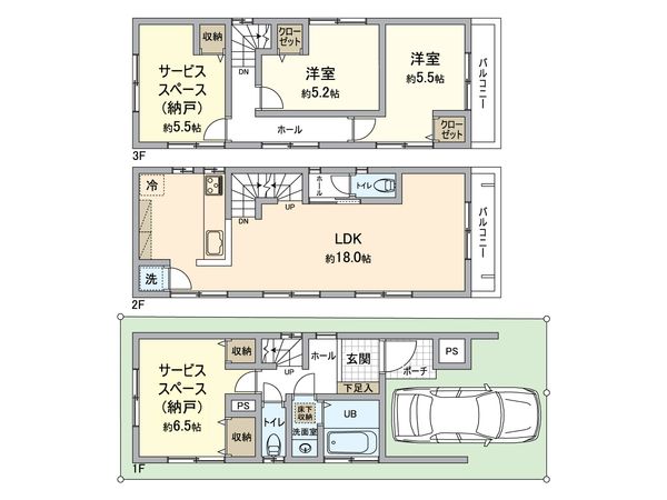 鶴見区矢向6丁目 戸建 間取図(平面図)