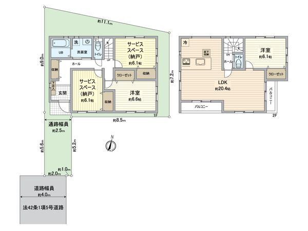幸区南加瀬2丁目(新築戸建)1号棟 間取図(平面図)