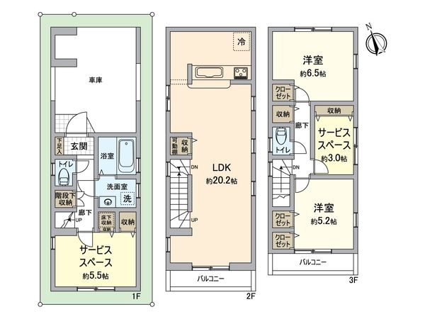 幸区古市場2丁目(新築戸建)2号棟 間取図(平面図) 幸区古市場2丁目(新築戸建)2号棟 間取図(平面図)