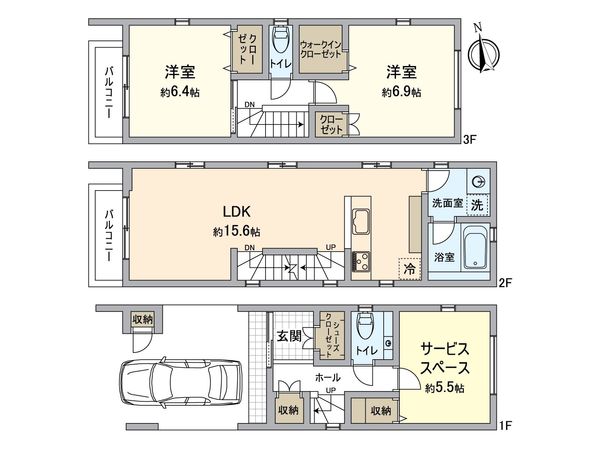 幸区戸手本町(新築戸建)1号棟 間取図(平面図)