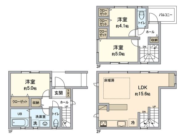 幸区古市場1丁目(新築戸建)1号棟 間取図(平面図) 幸区古市場1丁目(新築戸建)1号棟 間取図(平面図)
