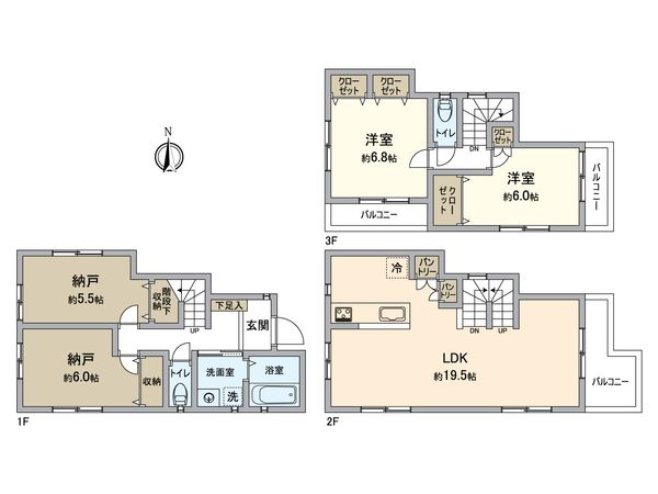 中原区上平間(新築戸建) 間取図(平面図) 中原区上平間(新築戸建) 間取図(平面図)