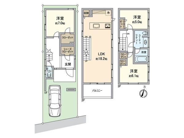 小倉1丁目 戸建 間取図(平面図)