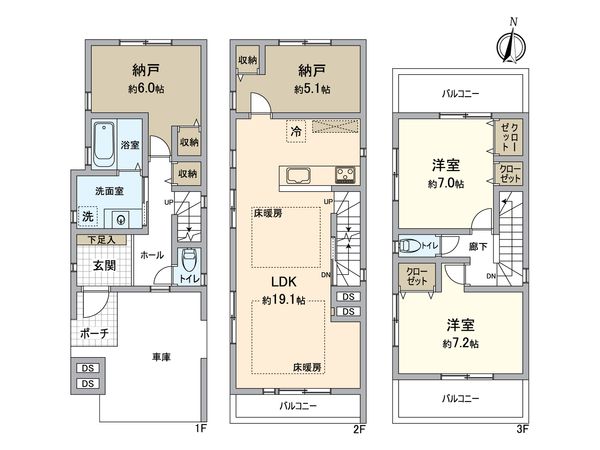 幸区下平間(新築戸建) 間取図(平面図) 幸区下平間(新築戸建) 間取図(平面図)