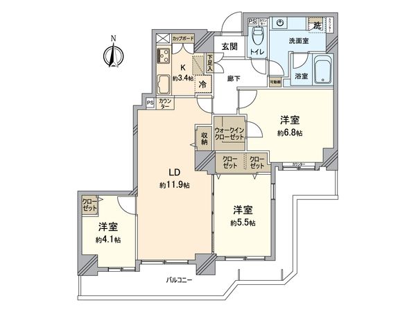 パークシティ新川崎 西三番街D棟 間取図(平面図) 間取図(平面図)