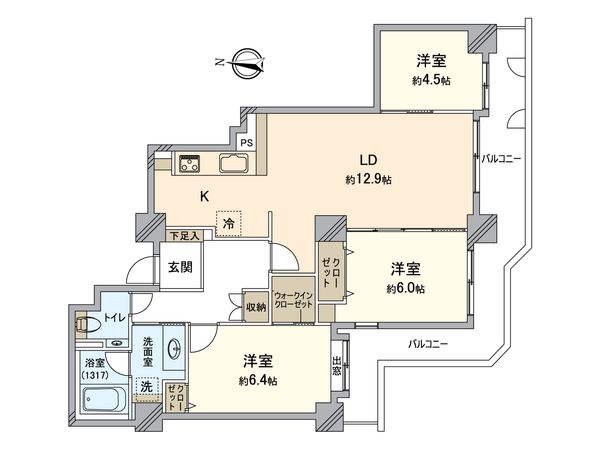 パークシティ新川崎 西三番街D棟 間取図(平面図) 間取図(平面図)